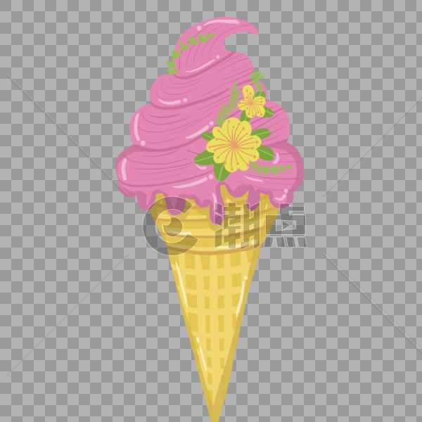 手绘冰淇淋甜筒图片素材免费下载