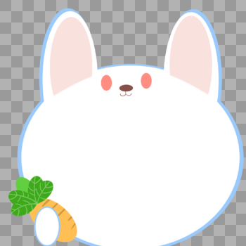 可爱的吃萝卜兔子边框图片素材免费下载