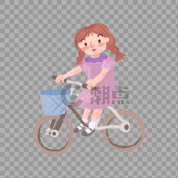 骑自行车的小女孩图片素材免费下载