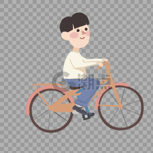 骑自行车男孩图片素材免费下载