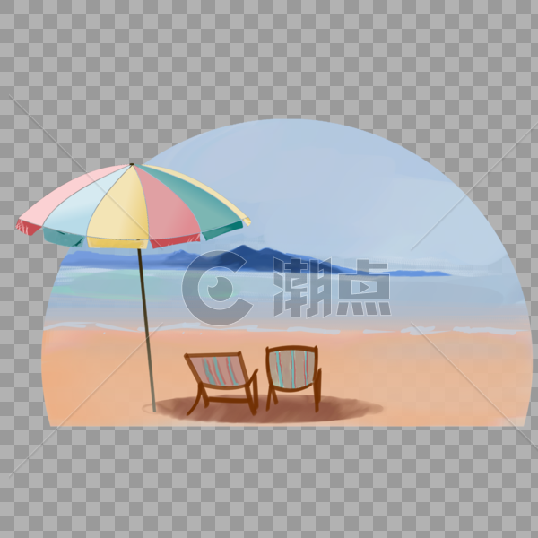 沙滩与遮阳伞图片素材免费下载