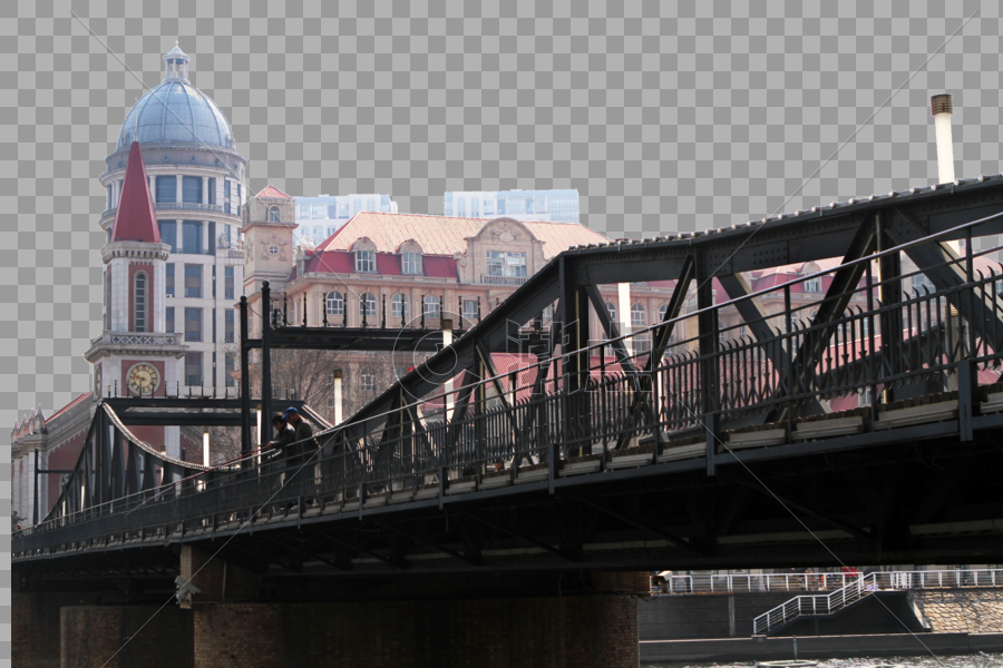 天津海河上的钢铁桥图片素材免费下载