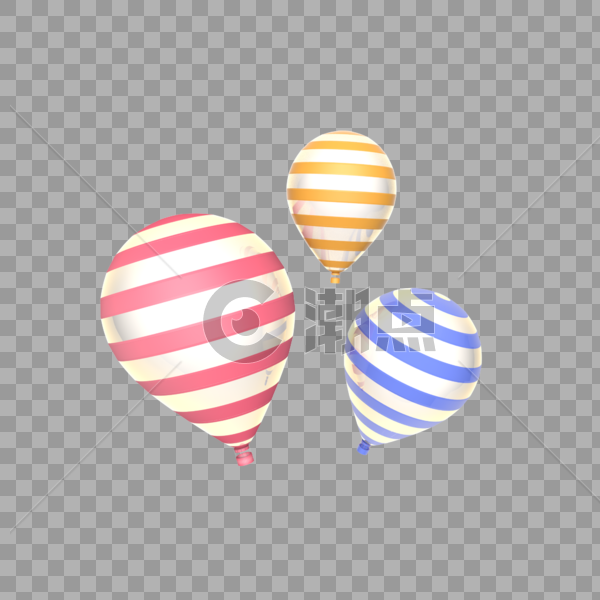 立体条纹热气球插图图片素材免费下载