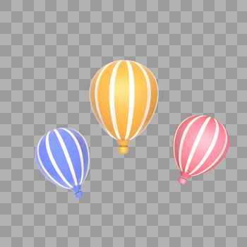 创意立体漂浮热气球图片素材免费下载