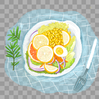 沙拉鸡蛋蔬菜美食图片素材免费下载