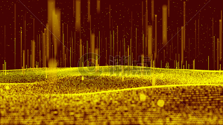 金色粒子海平面动画GIF图片素材免费下载