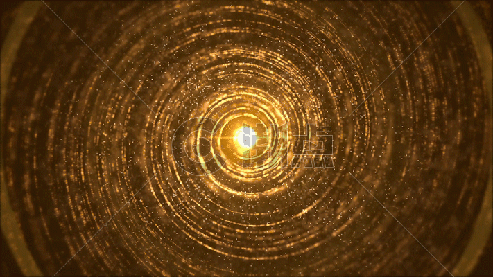 金色粒子旋转动画GIF图片素材免费下载