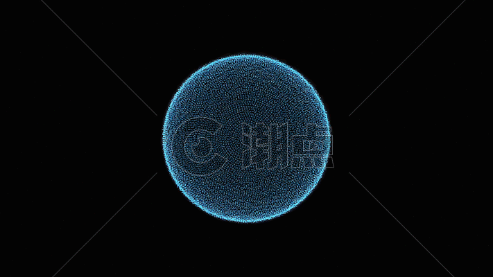 蓝色粒子球散射光线GIF图片素材免费下载