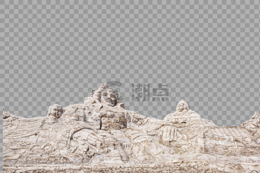 茶卡盐湖的大型盐雕图片素材免费下载