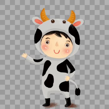 扮演奶牛的男孩图片素材免费下载