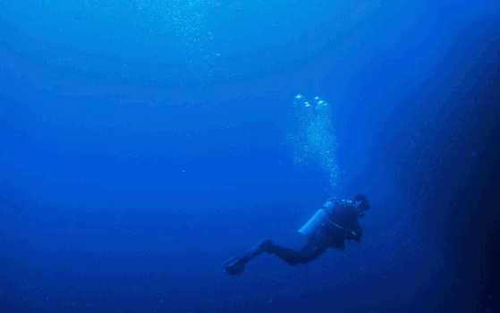 深潜的潜水员gif图片素材免费下载