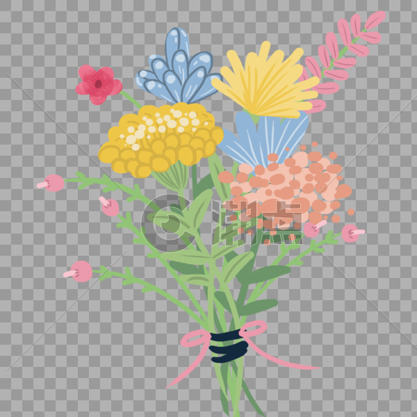 手绘花束花卉植物图片素材免费下载