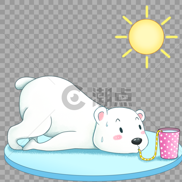 北极熊喝饮料图片素材免费下载