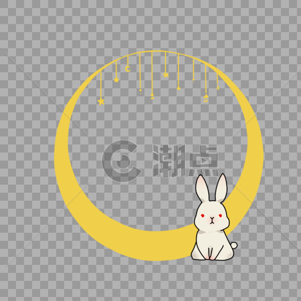 月亮兔子边框图片素材免费下载