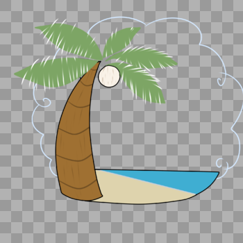沙滩椰树边框图片素材免费下载