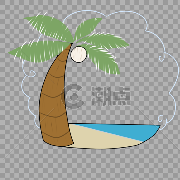 沙滩椰树边框图片素材免费下载
