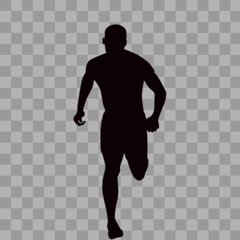 跑步运动员剪影图片素材免费下载