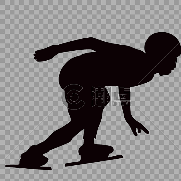 滑冰运动员剪影图片素材免费下载