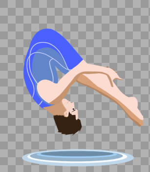 抱膝的男子跳水运动员图片素材免费下载