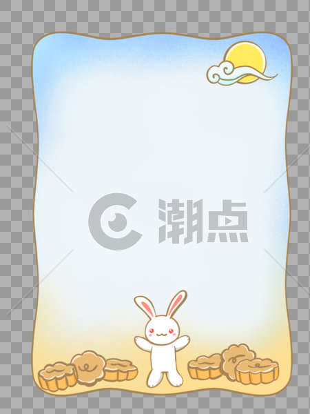 中秋节玉兔月饼边框背景图片素材免费下载
