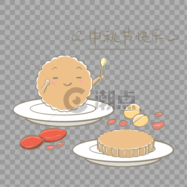 可爱卡通中秋节月饼图片素材免费下载