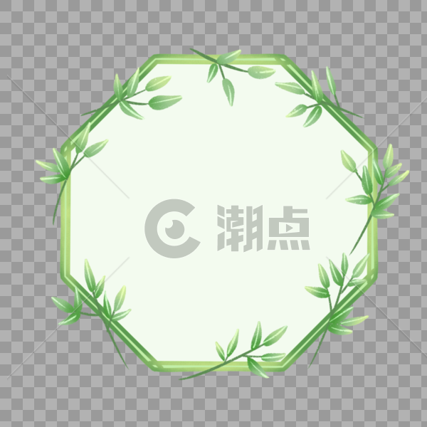清新夏天竹叶植物边框图片素材免费下载