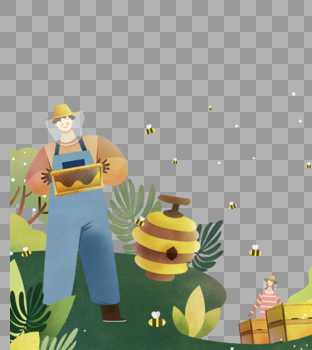 采蜂蜜丰收景象图片素材免费下载