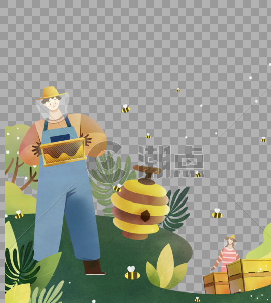 采蜂蜜丰收景象图片素材免费下载