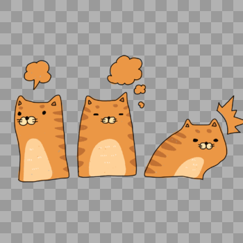 猫漫画手绘卡通橘猫表情包动物图片素材免费下载