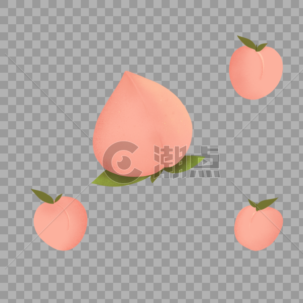 桃子水蜜桃叶子水果食物图片素材免费下载
