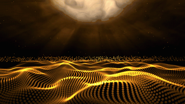 黄色粒子海波浪动画GIF图片素材免费下载