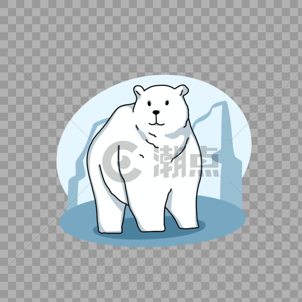 卡通北极熊图案图片素材免费下载