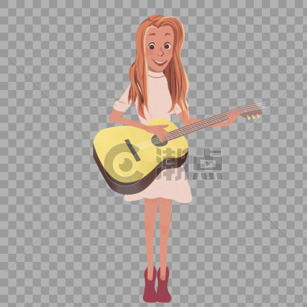弹吉他的女孩图片素材免费下载