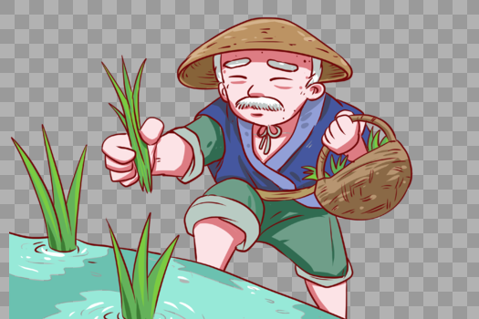 种植水稻的农民图片素材免费下载