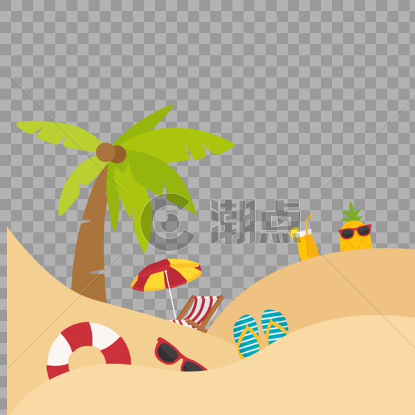 夏季海滩边框图片素材免费下载