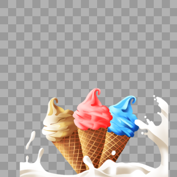 三色牛奶冰淇淋图片素材免费下载