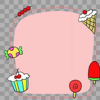 手绘甜品冰淇淋边框对话框图片素材免费下载