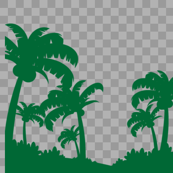 椰树植物剪影图片素材免费下载