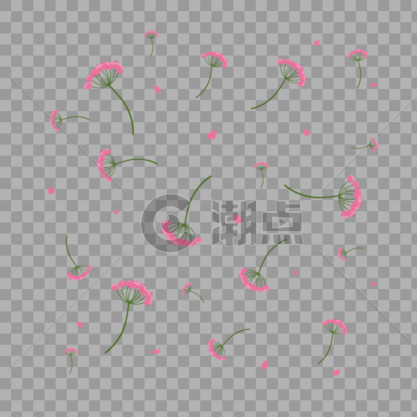 粉色重瓣樱花漂浮素材图片素材免费下载