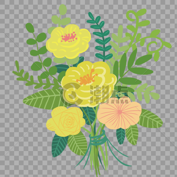 手绘植物花卉花束植被图片素材免费下载