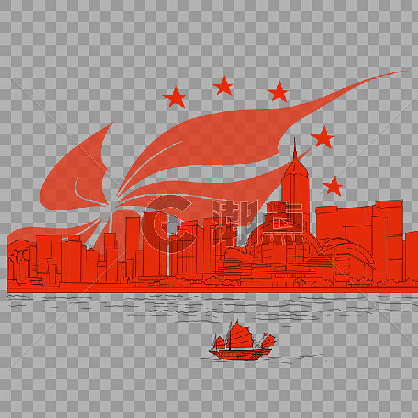 红色的维多利亚港口图片素材免费下载