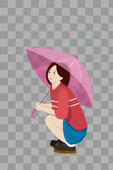 夏天打伞的女孩图片素材免费下载