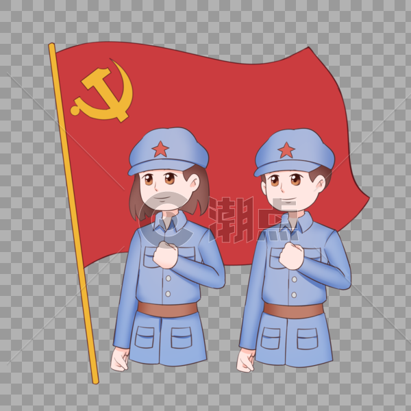 建党节红军战士插画图片素材免费下载