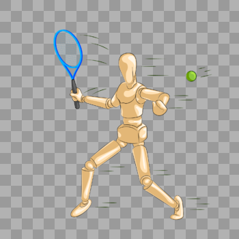 木偶打网球比赛图片素材免费下载