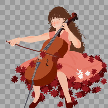 大提琴女孩图片素材免费下载