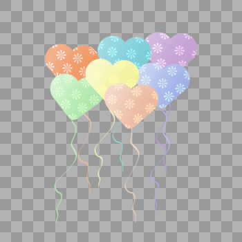 彩色气球插画图片素材免费下载