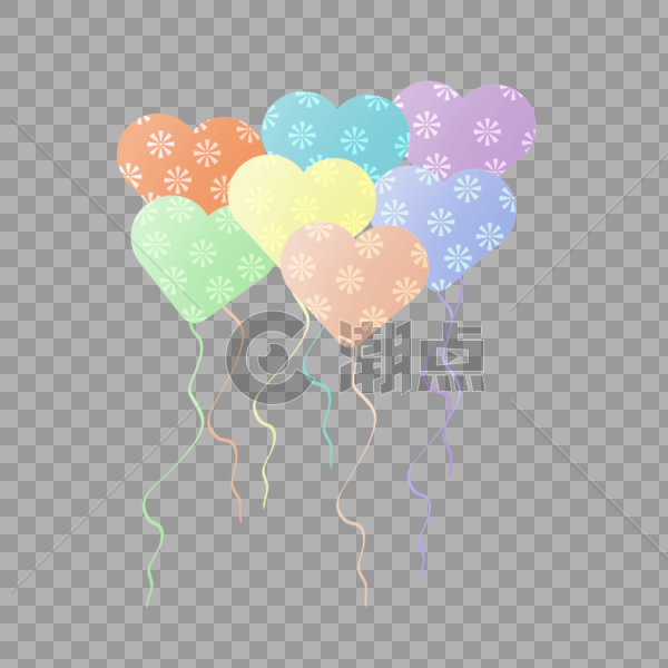 彩色气球插画图片素材免费下载