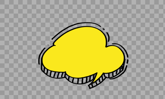 创意黄色云朵对话框设计图片素材免费下载