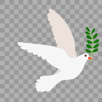 扁平风橄榄枝和平鸽图片素材免费下载