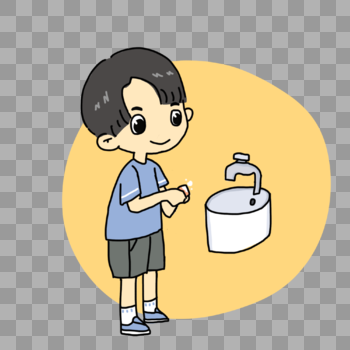 儿童教育生活卫生卡通洗手学生人物图片素材免费下载
